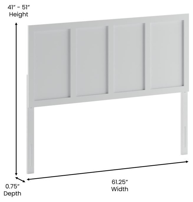 Queen White 4 Panel Headboard   Transitional   Headboards   by PARMA HOME  Houzz