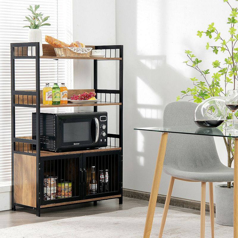 3-Tier Baker's Rack with Storage Cabinet