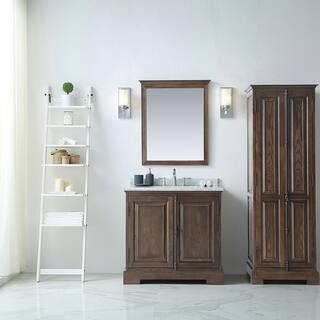 Home Decorators Collection 28 in. W x 33 in. H Framed Rectangular Bathroom Vanity Mirror in Antique Coffee 9785300800