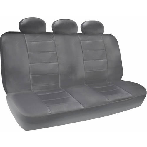 BDK PU Leather Seat Covers for SUV and Van 3 Rows Premium Leather Covers， Black Beige Gray