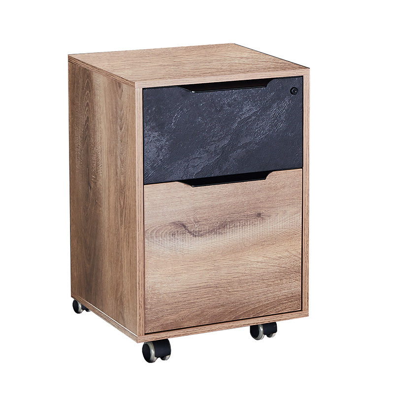 Daxton Mobile Cabinet 41cm - Warm Oak & Black