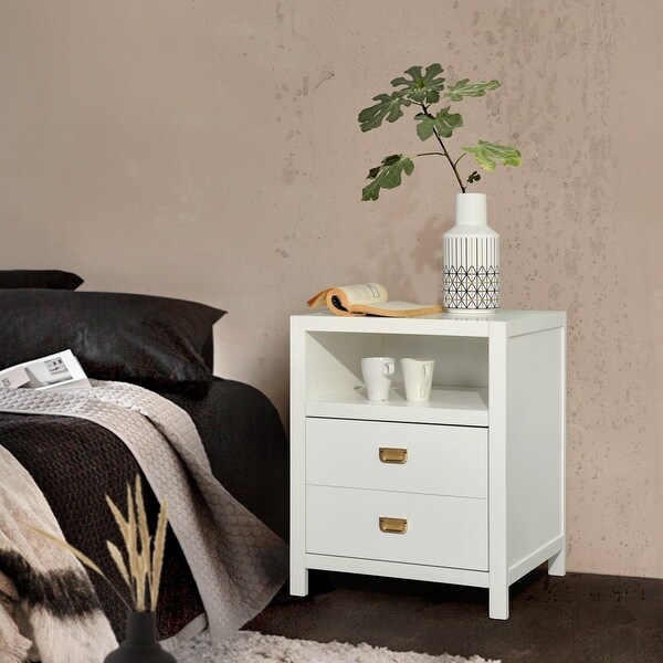 Homy Casa American Traditional Solid Wood Storage Nightstand - - 32918584