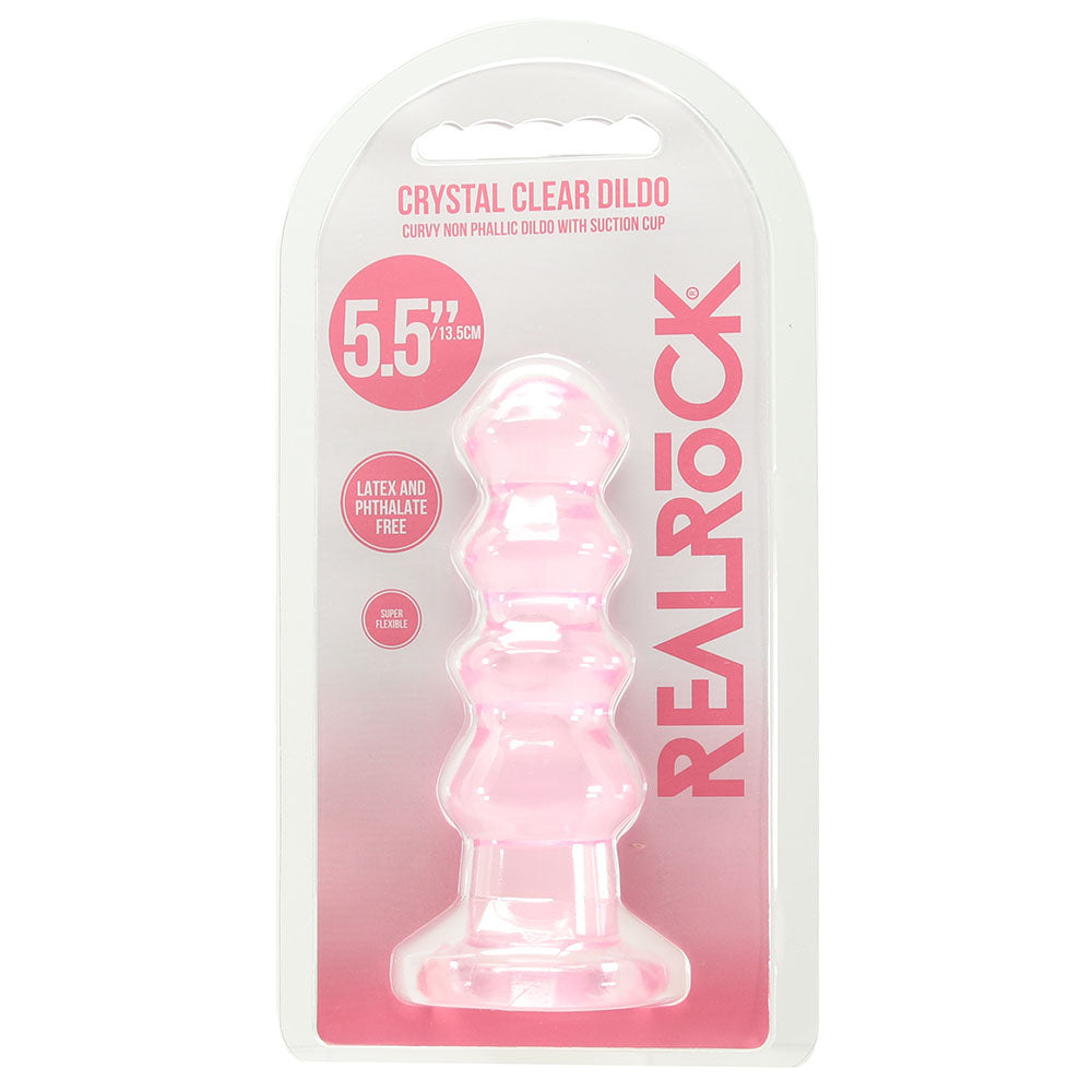 RealRock Crystal Clear Jelly 5.5 Inch Curvy Dildo in Pink