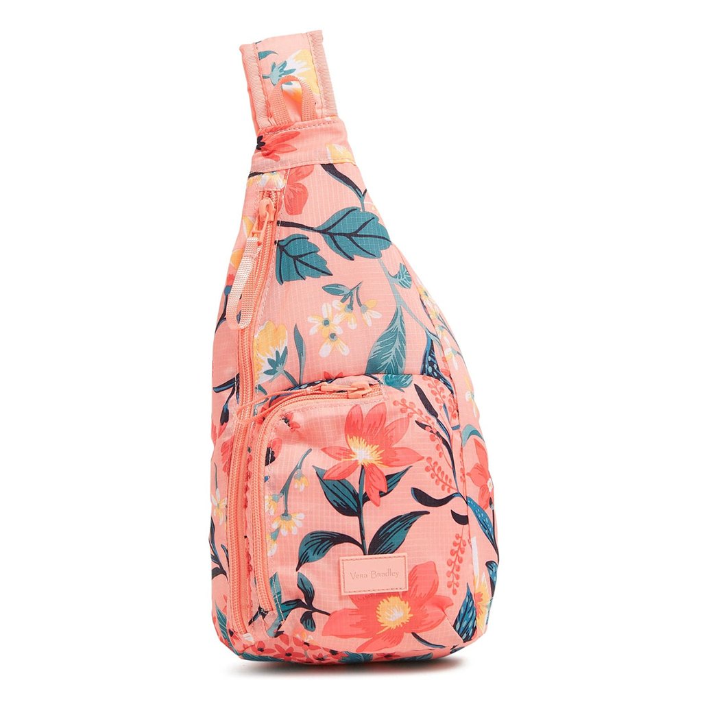 Vera Bradley  Mini Sling Backpack in Paradise Bright Coral