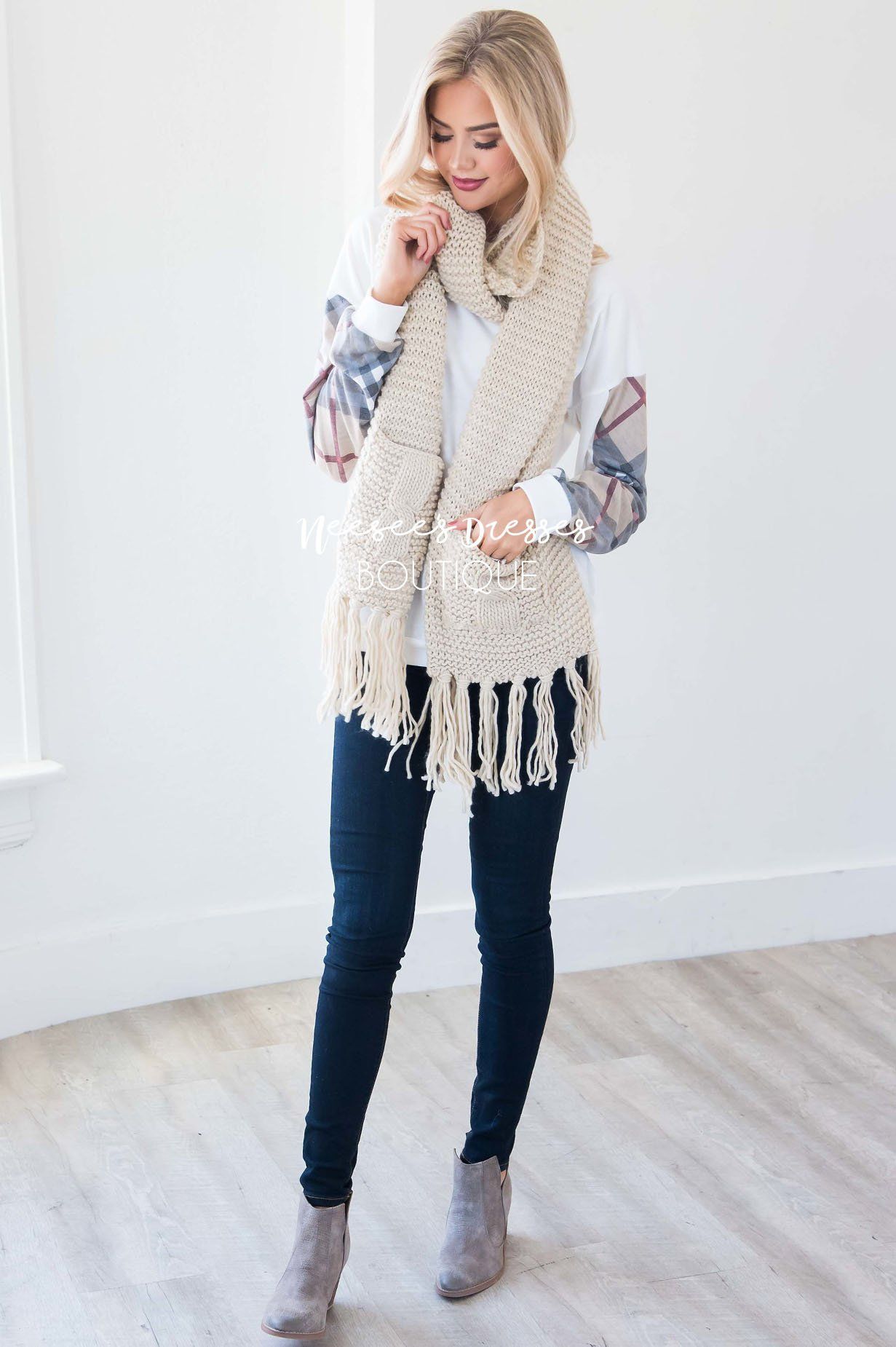 Fireside Flair Plaid Sleeve Sweater