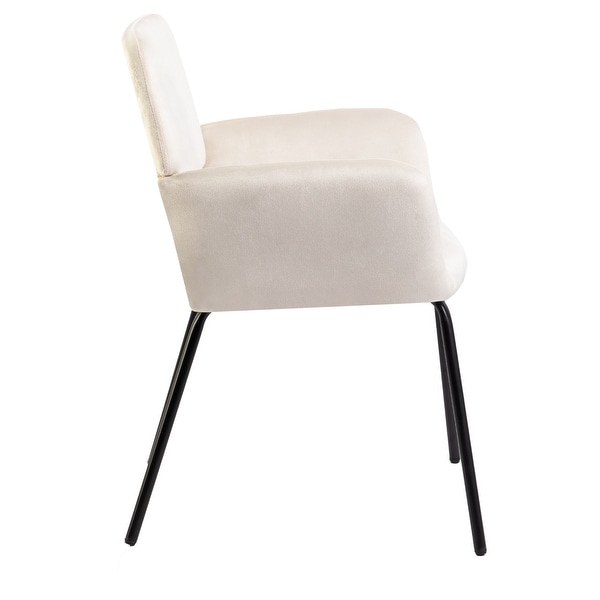 Velvet Upholstered Accent Armchair with Metal Legs