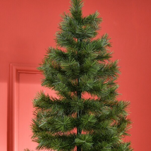 HOMCOM 8 ft. Slim Christmas Tree with Stand