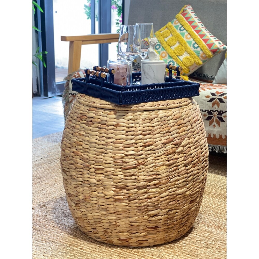 Multipurpose Large Storage Ottoman Basket with Lid