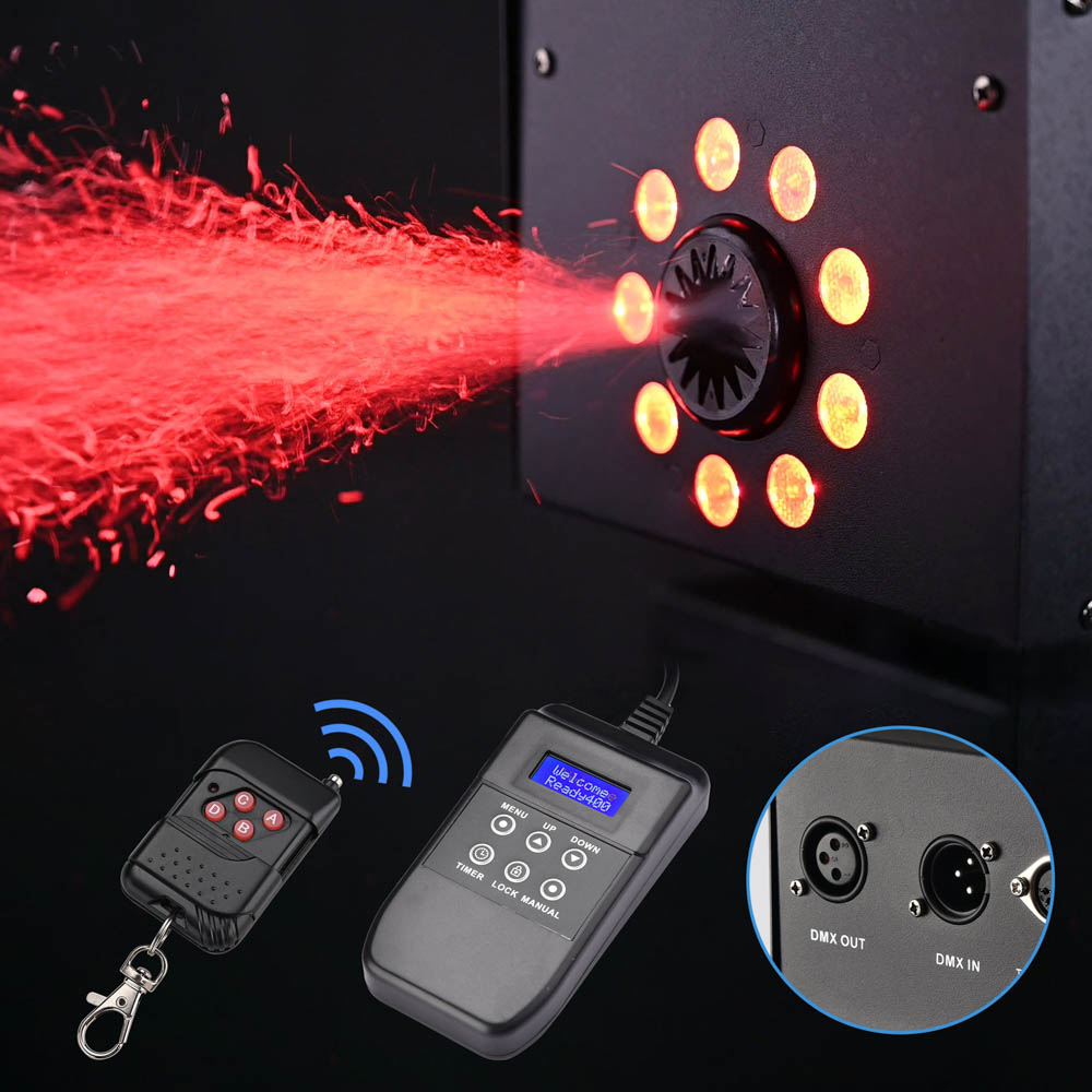 Yescom LED Snow Machine with Remote DMX RGB Lights 1500W