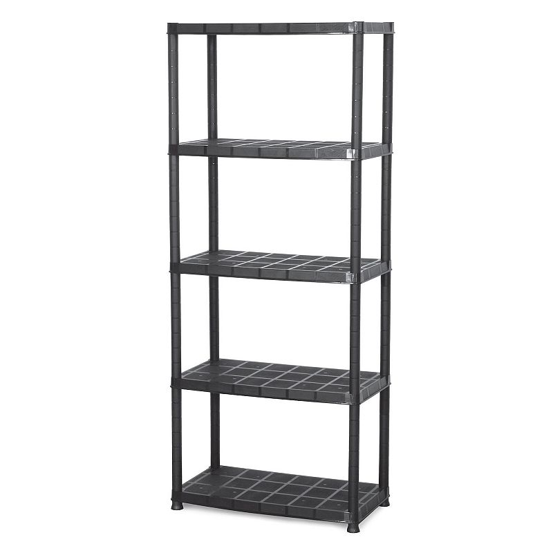 Ram Quality Products Platin 15 inch 5 Tier Plastic Storage Shelves， Black