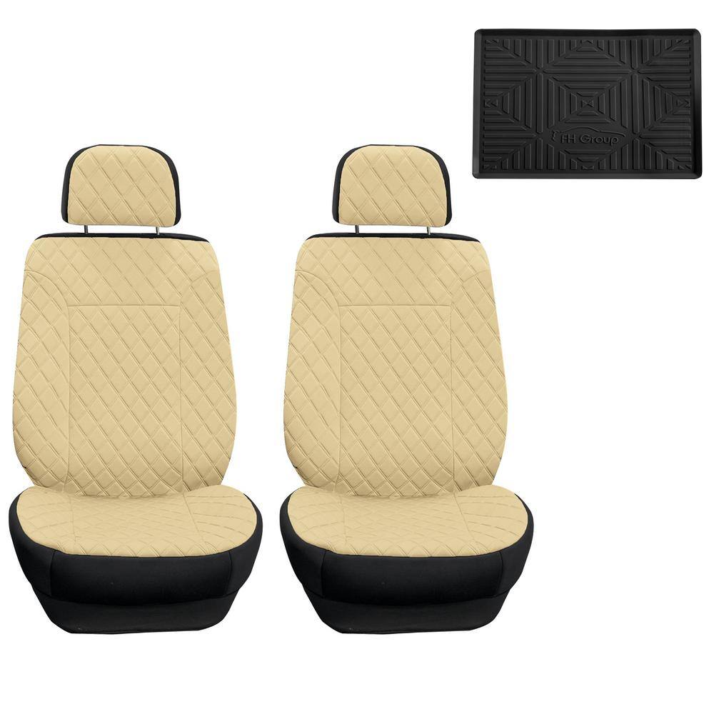 FH Group Prestige79 47 in. x 1 in. x 23 in. Diamond Stitch Neosupreme Front Car Seat Cover Set DMFB079102BEIGE