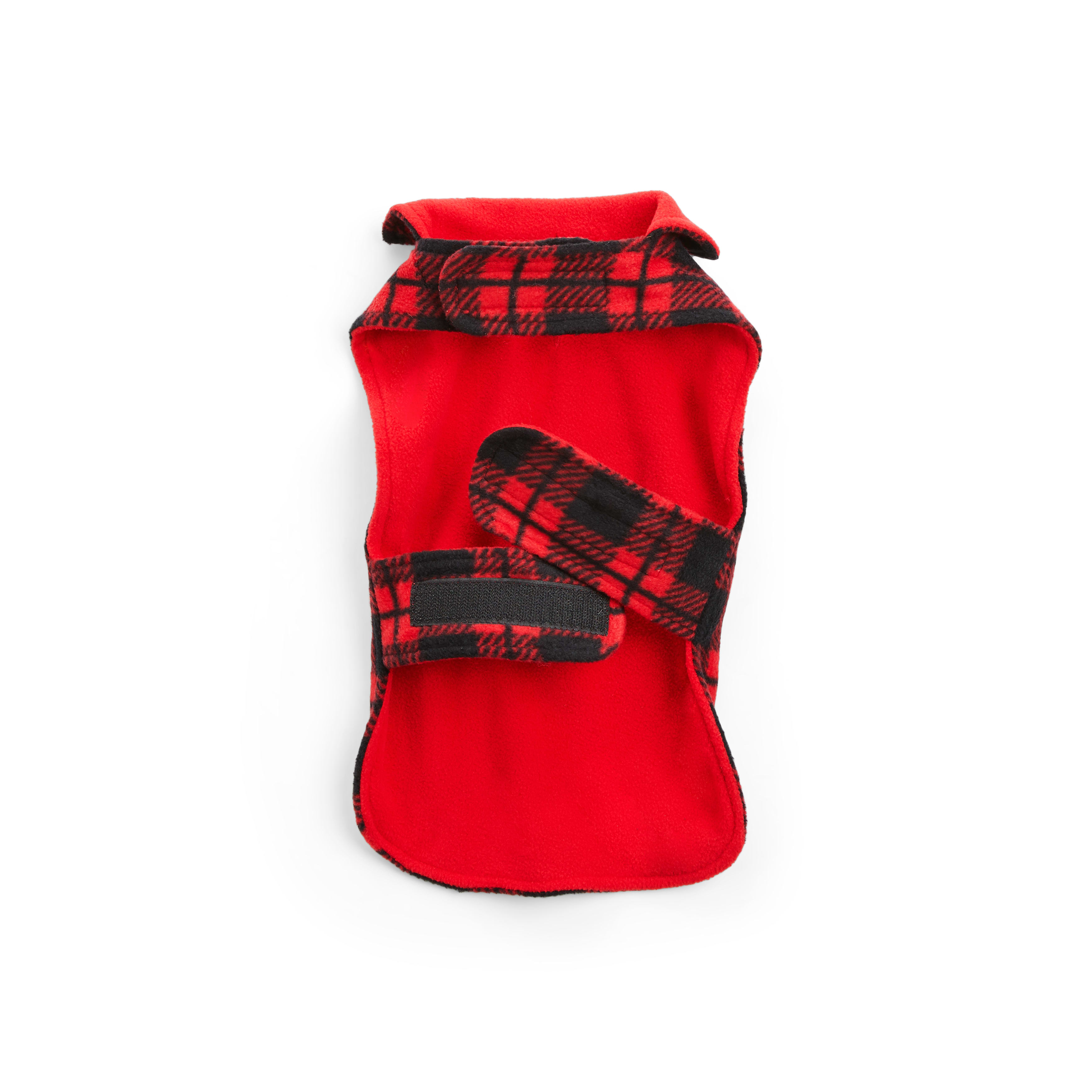 YOULY Red Check Cozy Dog Coat， X-Small/Small