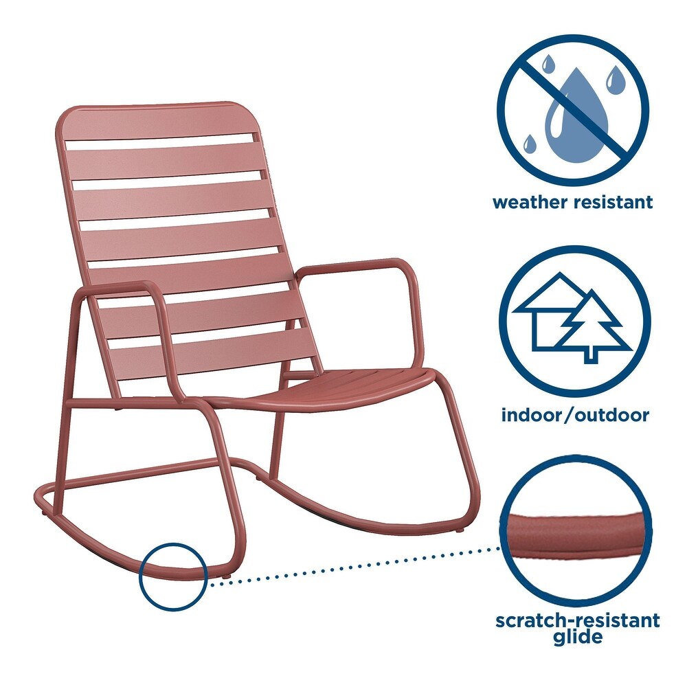 The Novogratz Poolside Collection Roberta Outdoor Rocking Chair