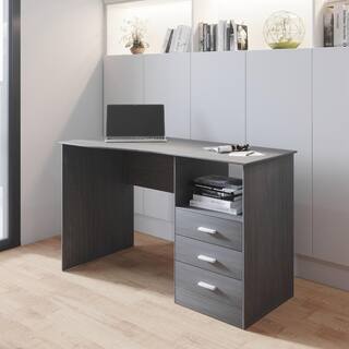 Wateday 51.20 in. Rectangular Gray Wood Computer Desk with Cabinet and Drawers YJ-YUKI9595777