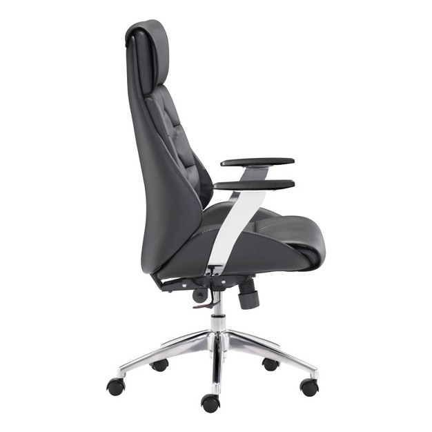 Modern Tufted Adjustable Office Chair Black Zm Home