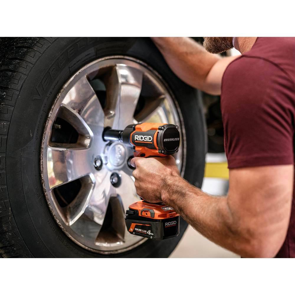 RIDGID 18V Brushless Cordless 4-Mode 12 in. Mid-Torque Impact Wrench with Friction Ring (Tool Only) R86012B