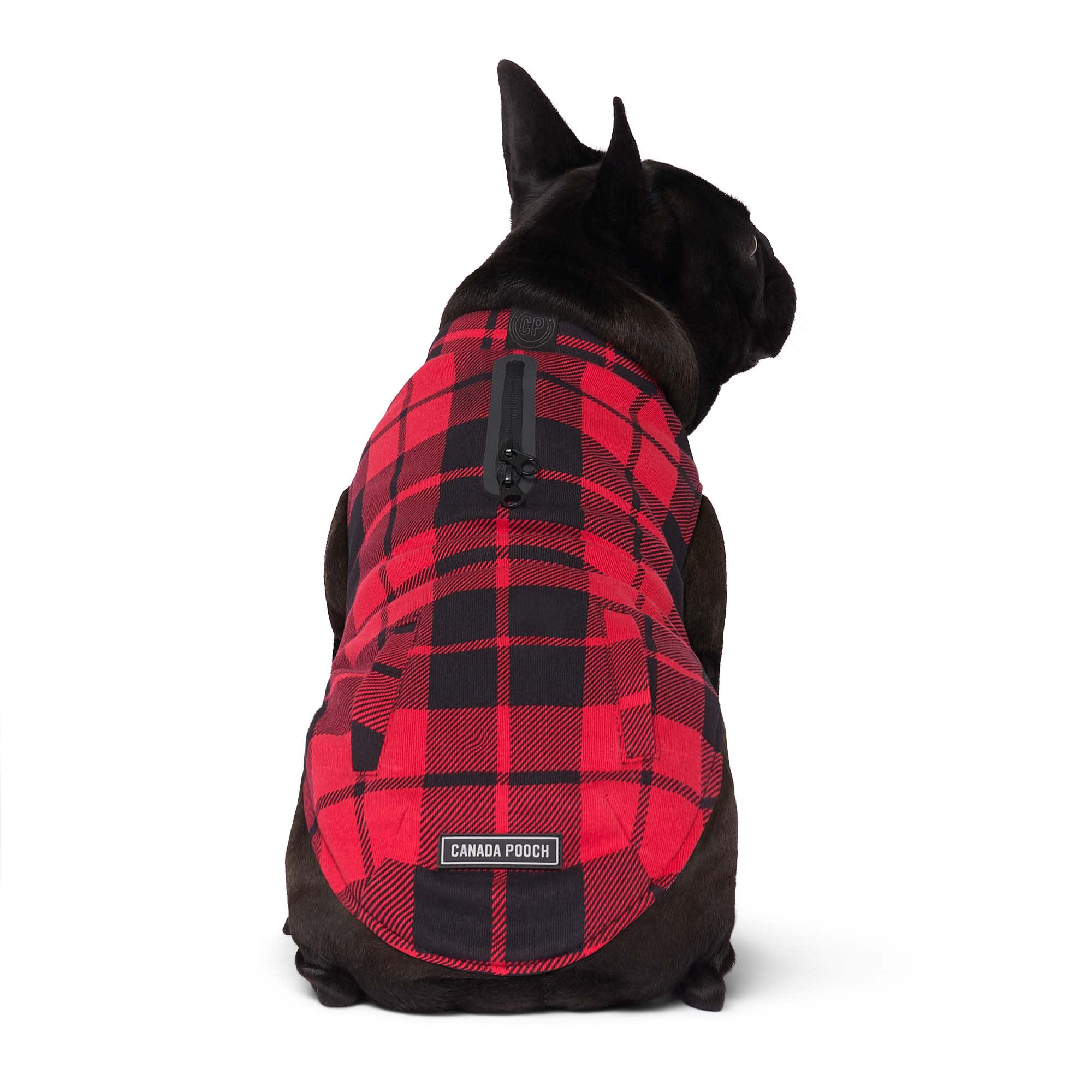 Canada Pooch Red Plaid Thermal Tech Dog Fleece， X-Small