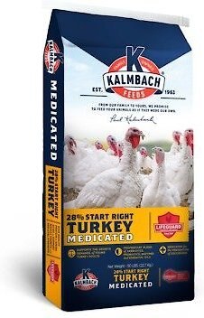 Kalmbach Feeds 28% Start Right Medicated Turkey Feed， 50-lb bag