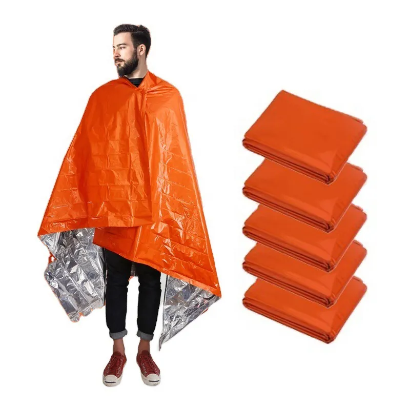 Hot Selling Emergency Blanket Outdoor Survival Rescue Kit Windproof Waterproof Foil Thermal Blanket for Camping Hiking