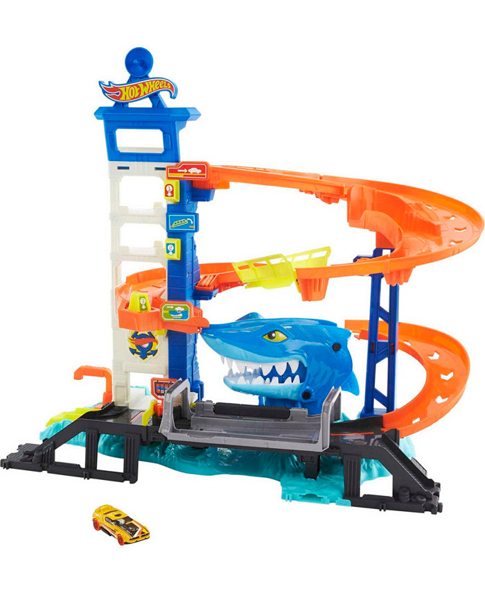 Hot Wheels City Shark Escape Track Set  Multi-Level Playset