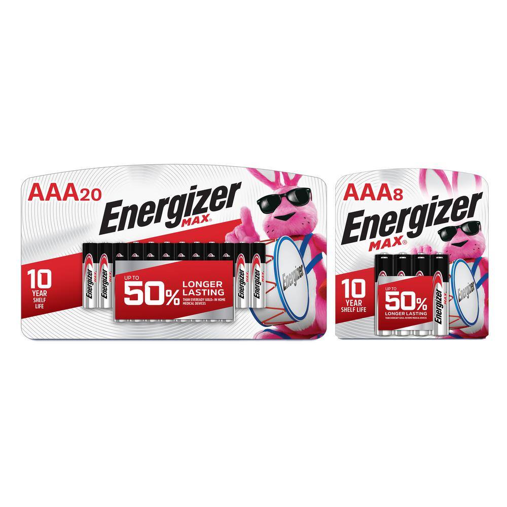 Energizer MAX AAA (20-Pack) and AAA (8-Pack) Battery Bundle HD-ENRBATT15