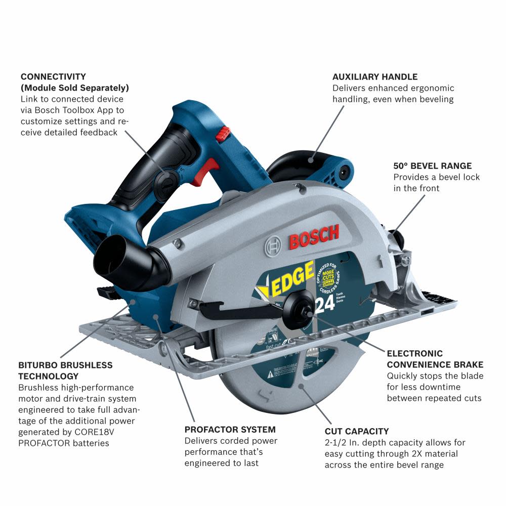 Bosch PROFACTOR Strong Arm 7-1/4 Circular Saw 18V Bare Tool