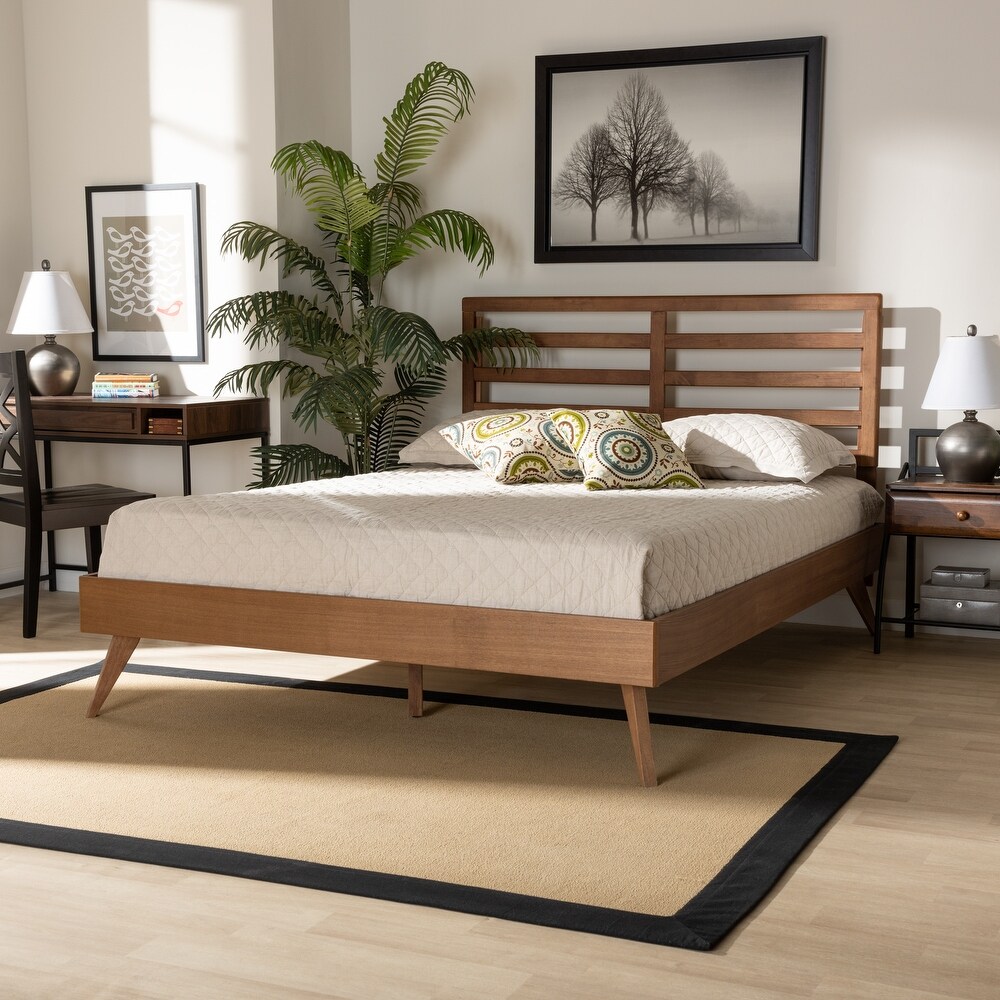 Shiro Mid Century Modern Wood Platform Bed