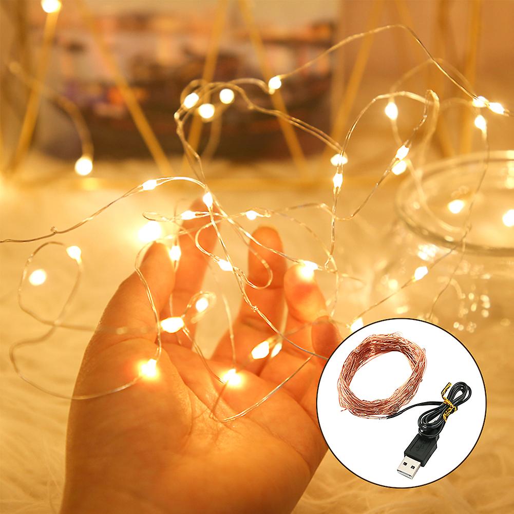 1/2/3m Usb Led String Lights Copper Silver Wire Garland Light Waterproof Fairy Lights For Christmas Wedding Party Decoration