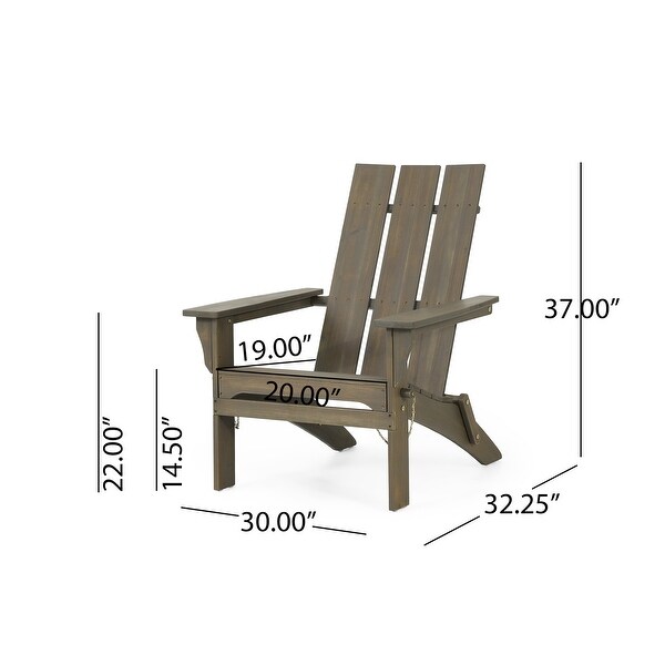 Zuma Outdoor Contemporary Acacia Wood Foldable Adirondack Chair by Christopher Knight Home