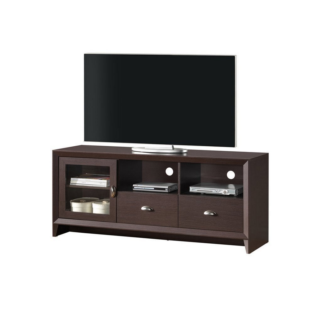 Urban Designs Modern TV Stand with Storage for TV Up To 60   Wenge   59\