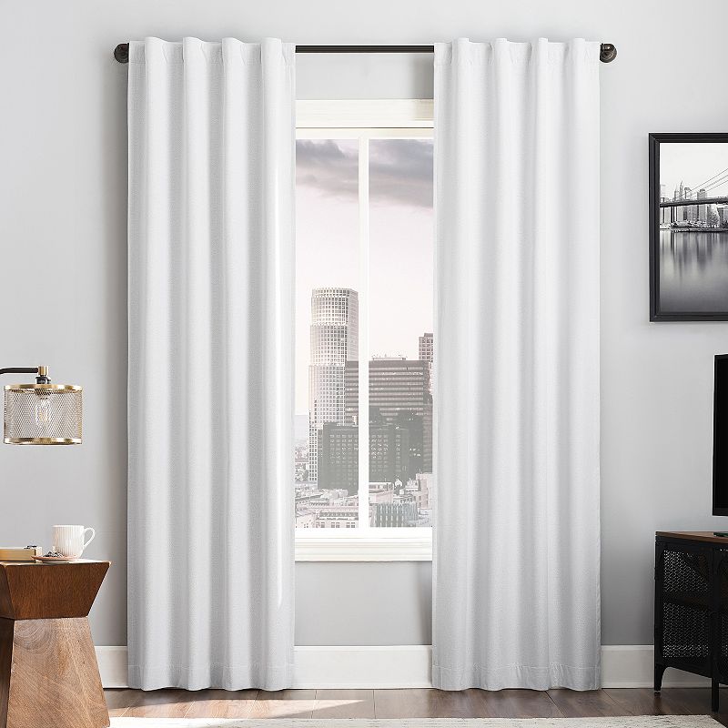 Sun Zero 2-pack Doyer 100% Blackout Magnetic Closure Back Tab Curtain Panels