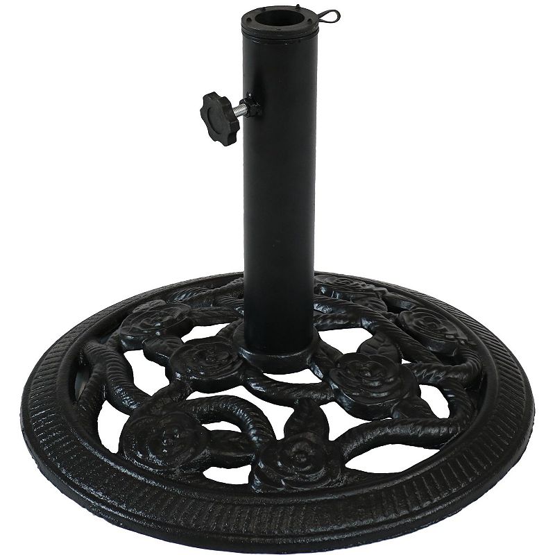 Sunnydaze 16 Rose Blossom Cast Iron Patio Umbrella Base