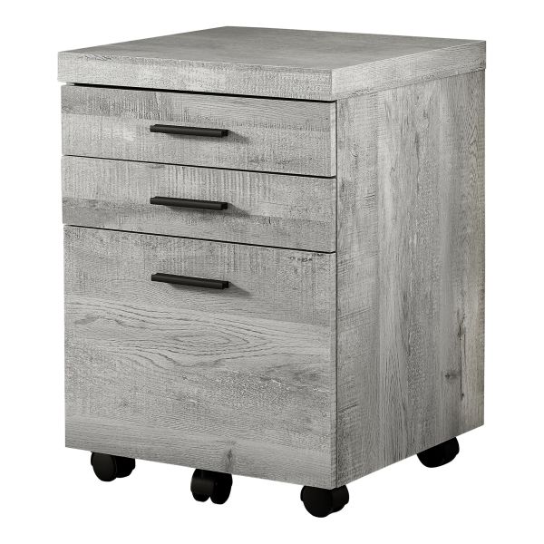 File Cabinet， Rolling Mobile， Storage Drawers， Printer Stand， Office， Work， Grey Laminate， Contemporary， Modern