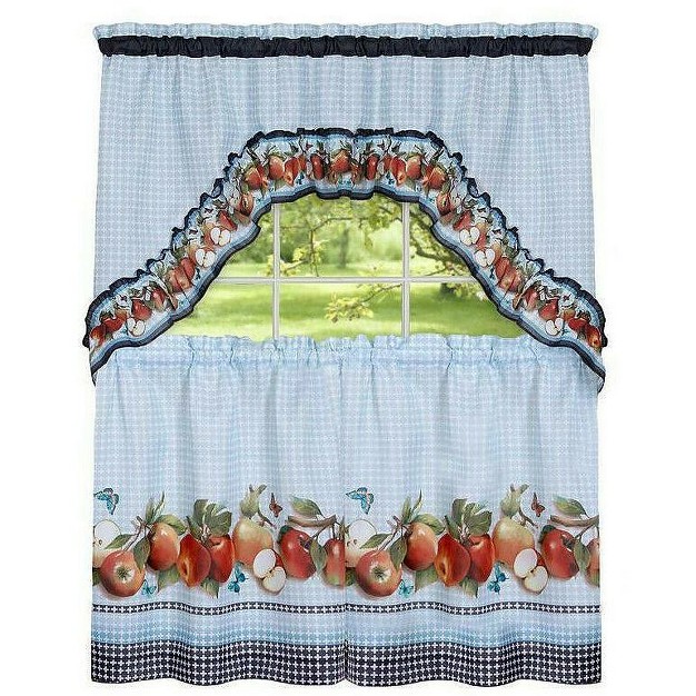 Goodgram Fiji Apples Kitchen Curtain Tier amp Swag Set By Goodgram