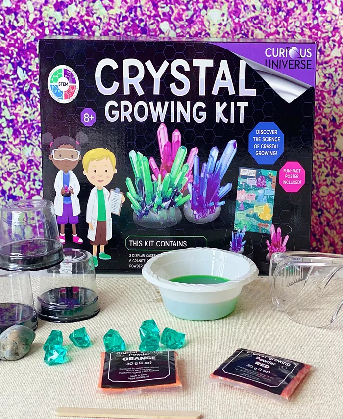 Curious Universe Crystal Growing Science Kit DIY Science And Geology For Kids Make Your Own Crystals And Display Them Granite Rocks included Stem Skills