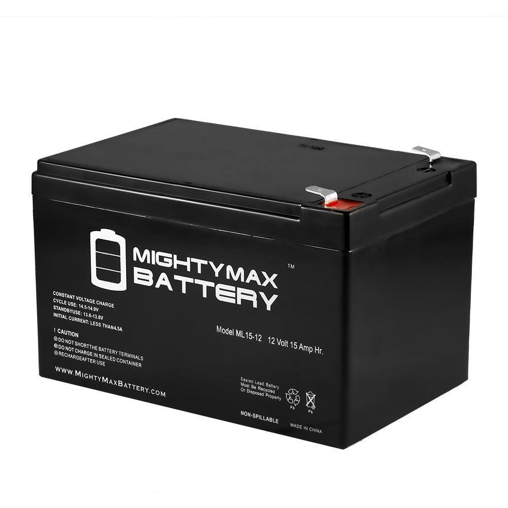 MIGHTY MAX BATTERY 12V 15AH F2 Replaces Pride Go Go Elite Traveller - 2 Pack MAX3536007