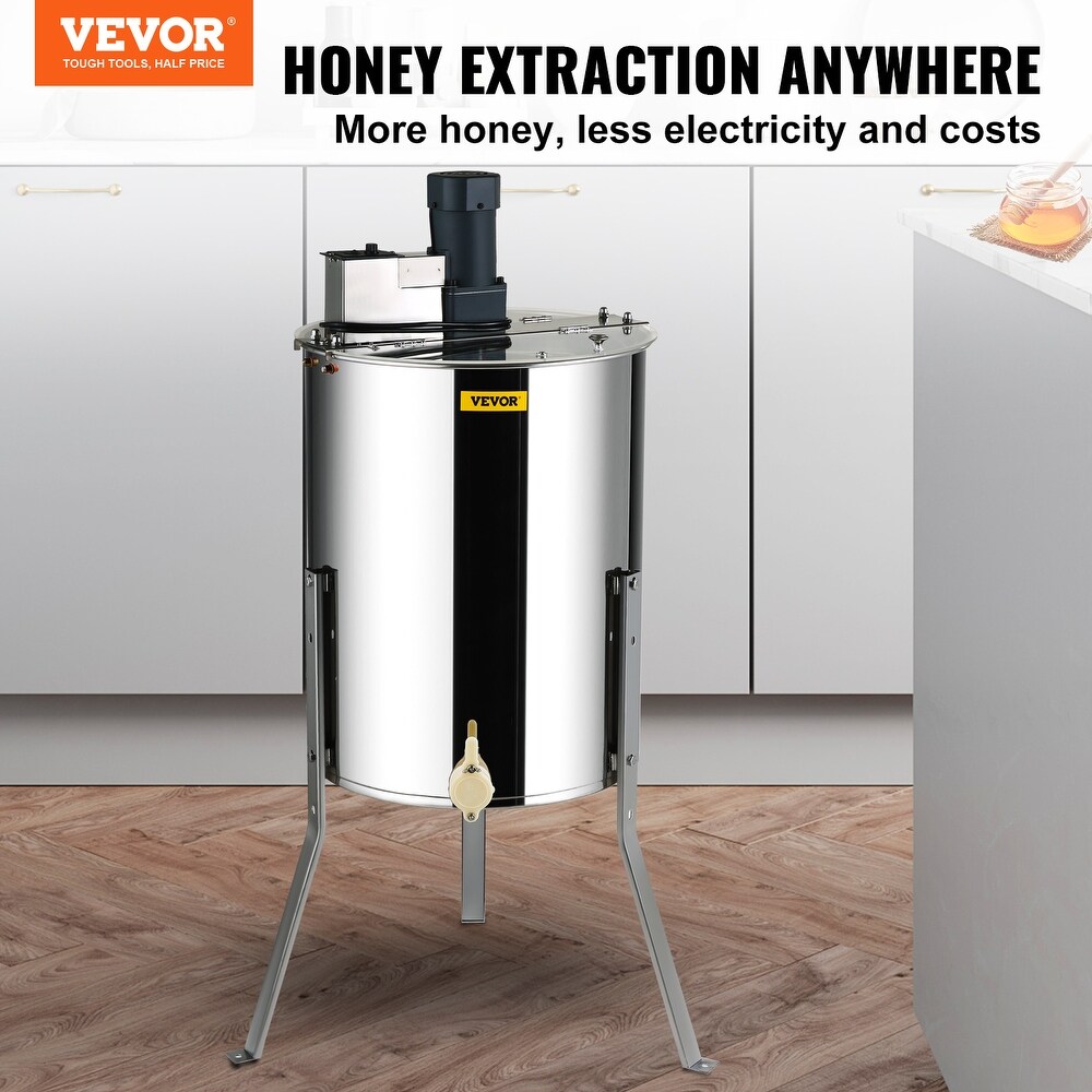 VEVOR Electric Honey Extractor 2/4   4/8 Frames Stainless Steel Beekeeping Centrifuge with Adjustable Stand Honeycomb Spinner