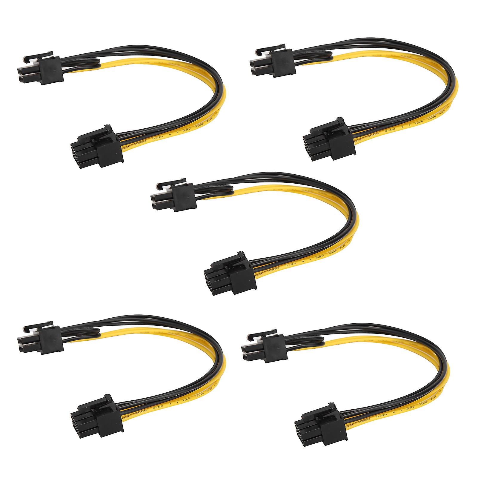 5pcs 6pin Female To 8pin Female (6pin+2pin) Power Cable Graphics Card Adapter Cable Cord