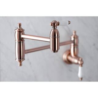 Kingston Brass Restoration Wall Mounted Pot Filler in Antique Copper HKS310PLAC