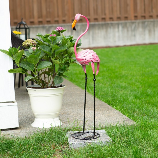 Metal Tropical Tango Flamingo Statue Pink Zingz amp Thingz