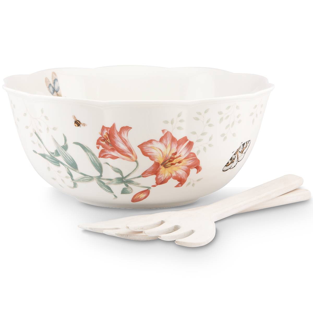 Butterfly Meadow Salad Bowl & Servers