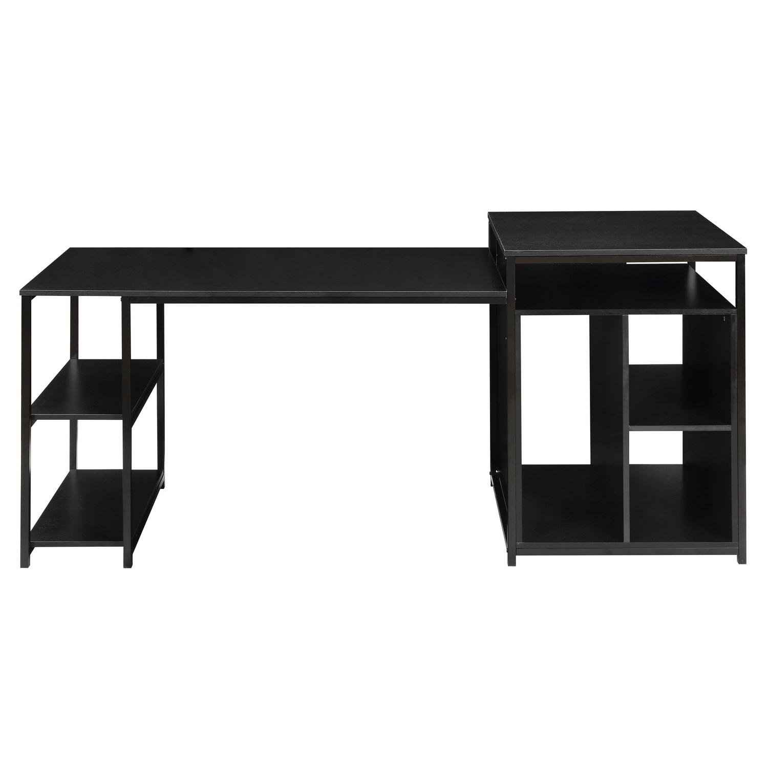 Aukfa Modern Computer Desk with Storage CPU  Writing PC Desk for Home Small Area  Black