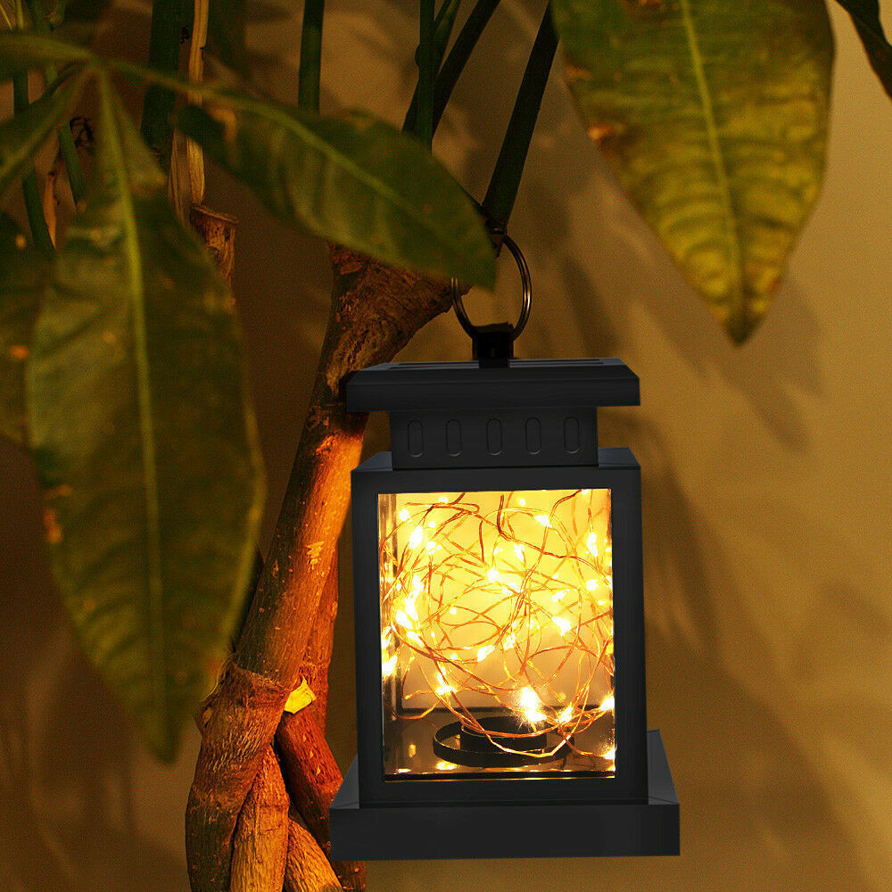 Waterproof LED Solar Lantern Hanging Light Outdoor Yard Garden Patio Decor Lamp