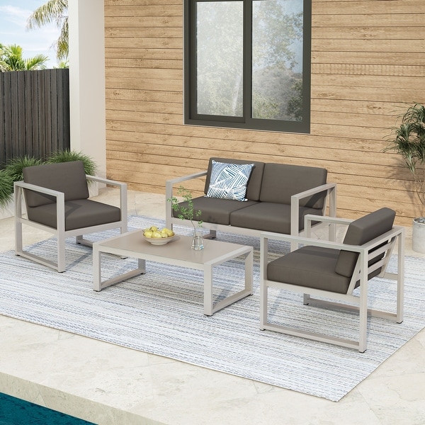 Navan Outdoor 4piece Conversation Set by Christopher Knight Home