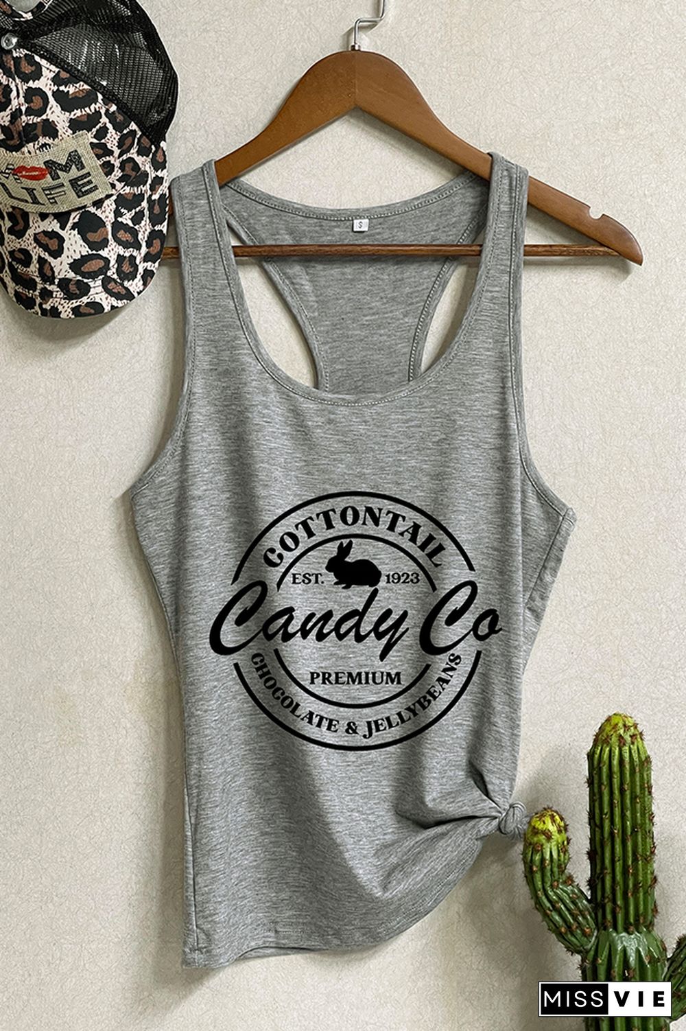 Cottontail Candy Company-Happy Easter Sleeveless Tank Top Wholesale