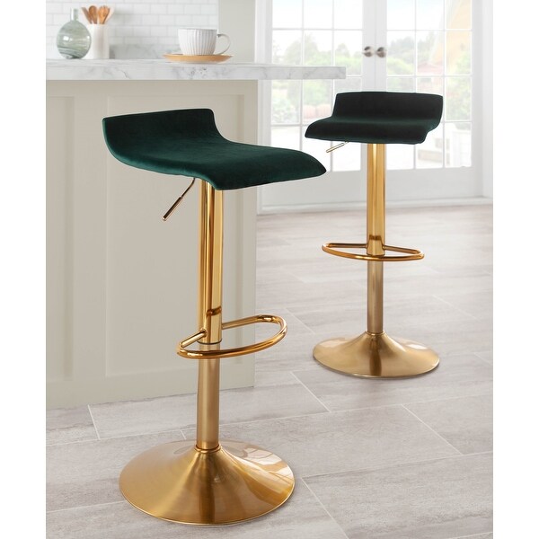 Silver Orchid Tower Ale Gold Adjustable Bar Stool - Set of 2