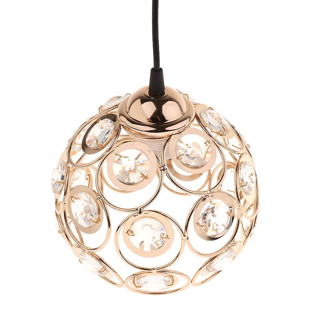 Delicate Iron Crystal Lamp Shade Chandelier Shade Light Cage Pendant Lights Fixture Gold