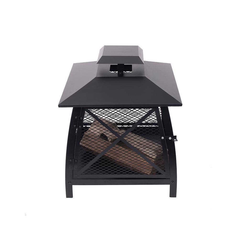 BLUE SKY OUTDOOR LIVING 20 in. Square Steel Mesh Wood Fire Pit with Poker WBF20