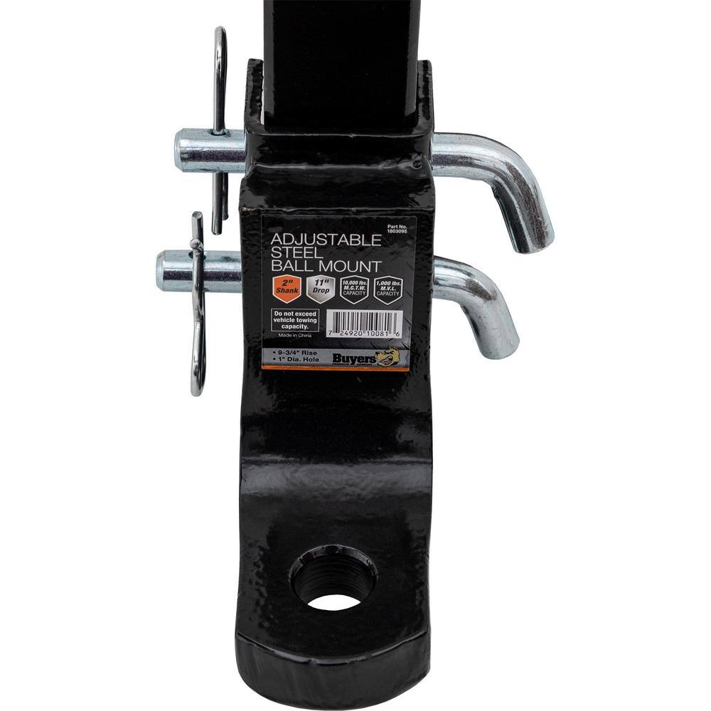 Buyers Products Company 4-Position 2 in. Solid Shank Adjustable Ball Mount 1803095