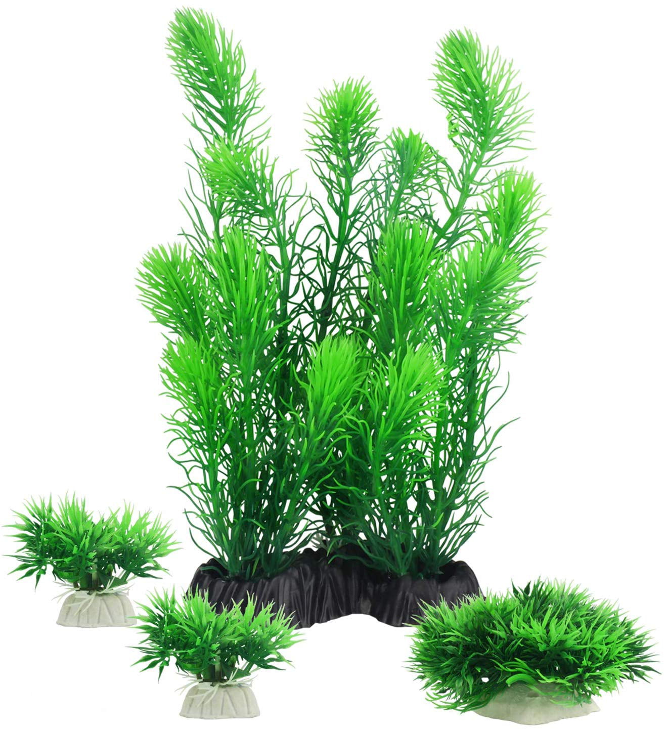 MyLifeUNIT Aquarium Plants， Artificial Aquarium Decorations for Fish Tank Decor， Pack of 4